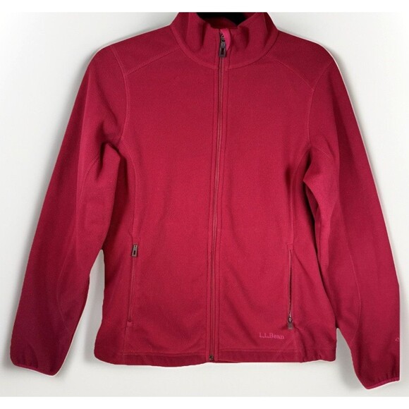 L.L. Bean Women’s XS Magenta Pink Polartec Fleece Jacket Full Zip Pockets - Picture 3 of 12
